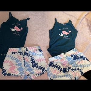 CUSTOM SHORT & TANK SET ; . SIZE 18 TANK & SIZE 6 SHORTS